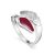 Red Enamel Silver Ring, Ring Size: 7 / 17.5, image 