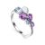 Silver Ring With Amethyst And Synthetic Topaz, Ring Size: 8.5 / 18.5, image 
