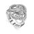 Silver Statement Ring With White Crystals, Ring Size: 7 / 17.5, image 