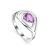 Silver Ring With Bright Amethyst Centerpiece, Ring Size: 6.5 / 17, image 