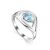 Silver Ring With Synthetic Topaz, Ring Size: 9 / 19, image 