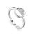 Geometric Silver Ring With Crystals, Ring Size: 6 / 16.5, image 