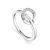 Designer Silver Ring With White Crystals, Ring Size: 6 / 16.5, image 