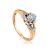 Golden Statement Ring With White Diamonds, Ring Size: 8 / 18, image 
