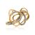 Filigree Golden Ring With White Diamonds, Ring Size: 7 / 17.5, image 