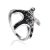 Silver Starfish Ring With Black And White Crystals The Jungle, Ring Size: 9.5 / 19.5, image 