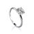 Bold White Crystal Ring In Silver, Ring Size: 8 / 18, image 