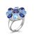 Silver Cocktail Ring With Blue Crystals, Ring Size: 8 / 18, image 