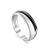 Silver Ring With Black Enamel, Ring Size: 7 / 17.5, image 