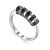 Silver Ring With Black Crystals, Ring Size: 6.5 / 17, image 
