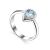 Silver Ring With Synthetic Topaz, Ring Size: 7 / 17.5, image 