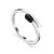 Stylish Silver Ring With Black Crystals, Ring Size: 6 / 16.5, image 