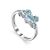 Silver Ring With Synthetic Topaz And White Crystals, Ring Size: 7 / 17.5, image 