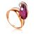 Golden Ring With Corundum And Crystals, Ring Size: 7 / 17.5, image 