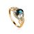 Golden Sapphire Ring With Diamonds The Mermaid, Ring Size: 8 / 18, image 