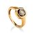 Classic Golden Ring With Smoky Quartz, Ring Size: 7 / 17.5, image 