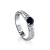 Silver Ring With Synthetic Sapphire And Crystals, Ring Size: 6.5 / 17, image 