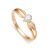 Gold Plated Ring With Pear Shaped Crystal, Ring Size: 6.5 / 17, image 