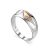Silver Golden Ring With Diamond Row The Diva, Ring Size: 8 / 18, image 