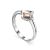 Stylish Silver Golden Diamond Ring The Diva, Ring Size: 6.5 / 17, image 