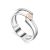 Silver Golden Statement Ring With Diamond The Diva, Ring Size: 6 / 16.5, image 
