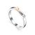 Silver Golden Ring With Diamond Row The Diva, Ring Size: 8 / 18, image 