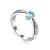 Blue Stone Silver Ring With Crystals, Ring Size: 6.5 / 17, image 