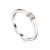 Silver Golden Ring With Diamond Centerstone The Diva, Ring Size: 8 / 18, image 