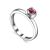 Sterling Silver Ring With Rhodolite Crystal Centerstone, Ring Size: 6.5 / 17, image 