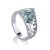 Filigree Silver Ring With Synthetic Topaz, Ring Size: 6.5 / 17, image 
