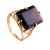 Geometric Golden Ring With Synthetic Garnet, Ring Size: 8.5 / 18.5, image 