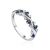Refined Silver Ring With Blue And White Crystals, Ring Size: 6 / 16.5, image 