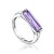 Geometric Silver Ring With Violet Crystal, Ring Size: 6.5 / 17, image 