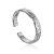 ​Contemporary crumbled texture one-size silver ring The Liquid, Ring Size: Adjustable, image 