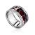 Silver Band Ring With Enamel, Ring Size: 7 / 17.5, image 