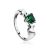 Silver Ring With Bright Nano Emerald, Ring Size: 6.5 / 17, image 