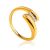 Elegant Gold Plated Ring With Crystals, Ring Size: 6.5 / 17, image 