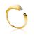 Gold Plated Open Ring With Crystals, Ring Size: 6.5 / 17, image 