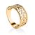 Laced Gold Plated Band Ring, Ring Size: 7 / 17.5, image 