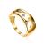 Elegant Gold Plated Band Ring With Crystals, Ring Size: 6.5 / 17, image 