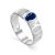 Silver Ring With Blue Stone And Crystals, Ring Size: 6.5 / 17, image 