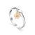 Silver Golden Floral Ring With Diamond The Diva, Ring Size: 6 / 16.5, image 