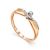 Golden Statement Ring With Diamonds, Ring Size: 8 / 18, image 