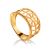 Geometric Gold Plated Silver Ring, Ring Size: 7 / 17.5, image 