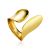Unclosed Gorgeous Gold-Plated Silver Ring The Liquid, Ring Size: Adjustable, image 