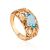 Ornate Golden Ring With Topaz And Crystals, Ring Size: 6.5 / 17, image 