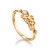 Charming Gold Plated Silver Floral Ring With Crystals, Ring Size: 5.5 / 16, image 