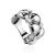 Chic Silver Band Ring With Crystals, Ring Size: 6.5 / 17, image 