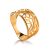 Laced Gold Plated Silver Band Ring, Ring Size: 7 / 17.5, image 