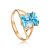 Golden Ring With Bold Topaz, Ring Size: 6.5 / 17, image 
